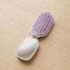 2 In 1 Travel Folding Hair Comb With Built-In Makeup Mirror One Key Hair Remover Air Cushion Detangling Scalp Massage Hairbrush