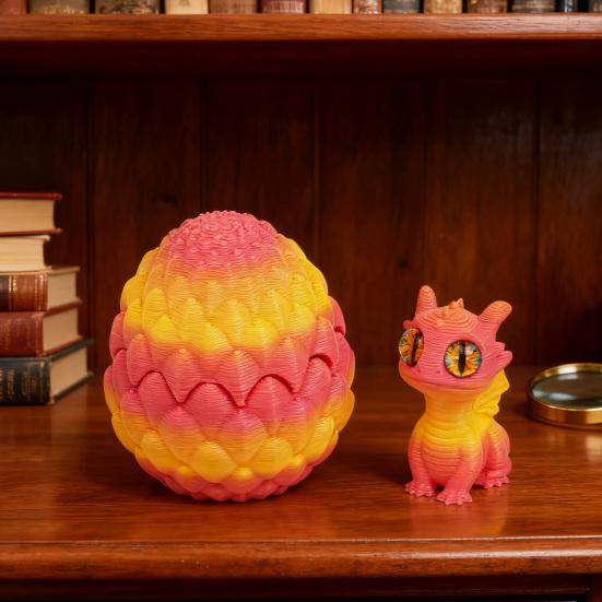 3D Printed Dragon Egg Figurine Mini Dragon Egg Statue Miniature Dragon Egg with Dragon Inside Desktop Decoration Ornament