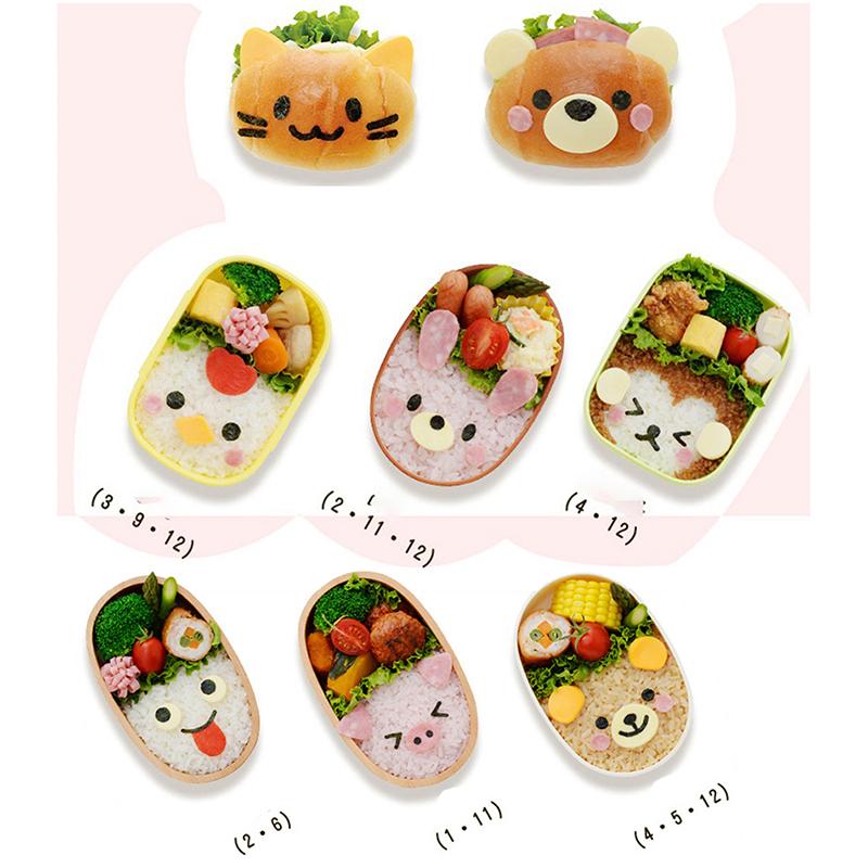 2/3/4 stuks Cartoon Gezichtsuitdrukking Vorm Rijstbal Vorm Doe-het-zelf Embossing Tool