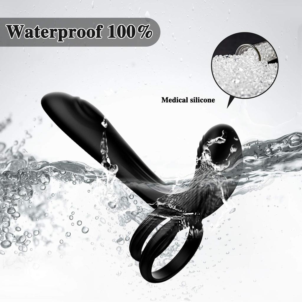 Couple Vibrator with Dual Penis Ring 3 In 1 Vibrating Cock Ring  Adult Sex Toy with Remote Control for Men Women