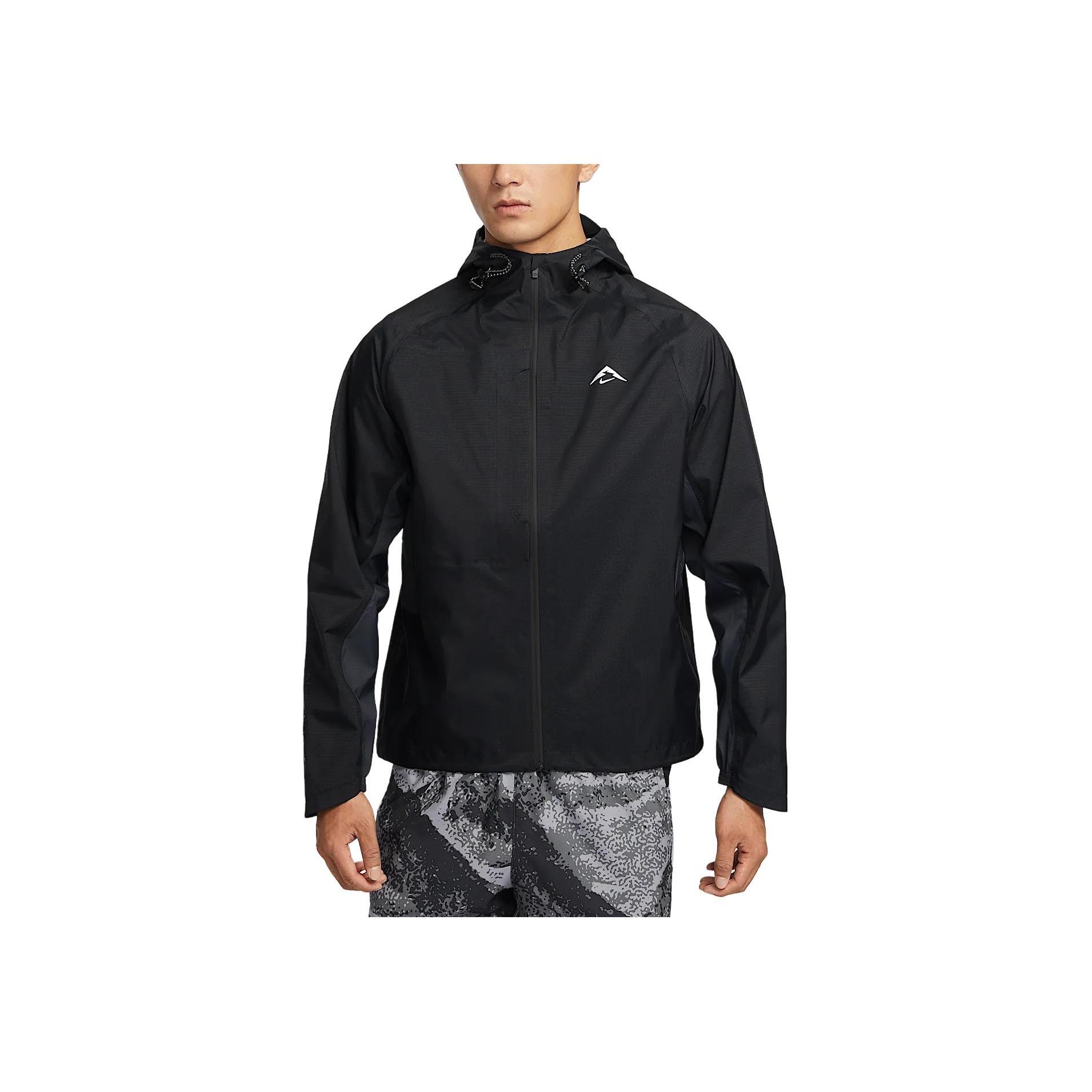 

Nike Trail Series Storm-Fit Adv Casual Minimalist Hooded Hard Shell Waterproof Windproof Breathable Jacket Men Jacket Black Mountain-White FZ1085-010 4XL