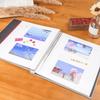 Linen Cover Self Adhesive Photo Album Large Capacity Square Photobook Album with Window 20 Sheets Memory Book Baby Photos