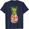 Pineapple Flowers Women Aloha Hawaii Vintage Floral T-Shirt Graphic T Shirts Casual Cotton Daily Four Seasons Tees