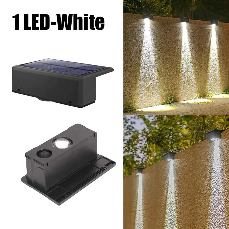 LED Solar Garden Lights Outdoor Garden Square Wall Lamp IP65 Waterproof Solar Powered Light Yard Balcony Fence Decoration Lamps