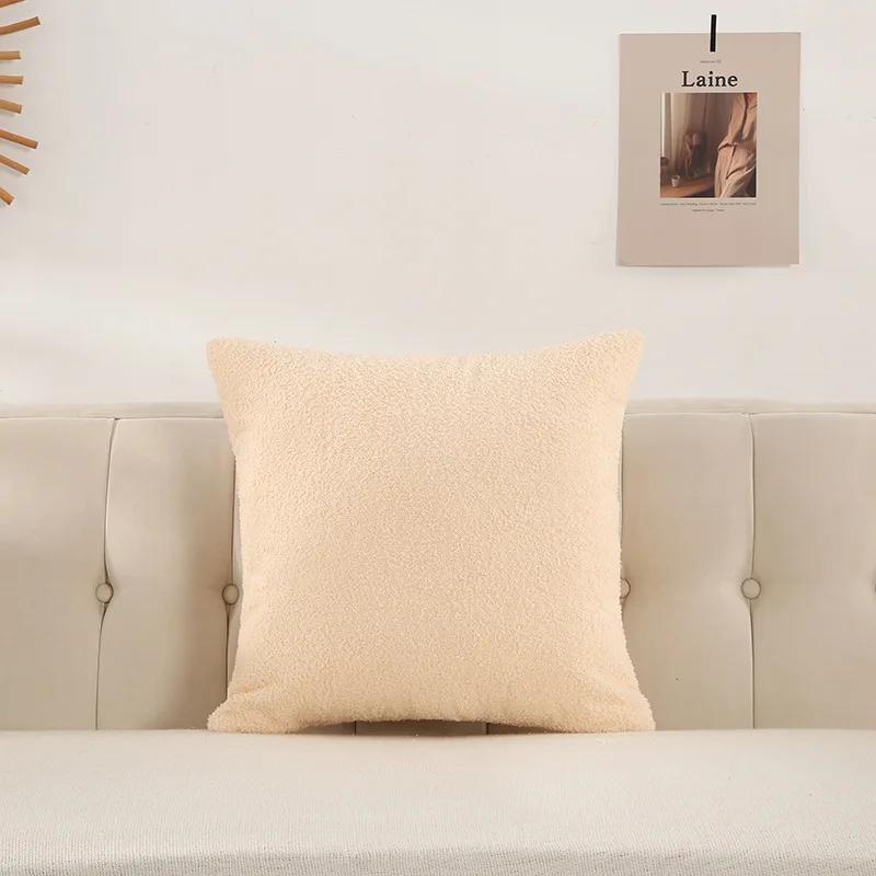 Plush Velvet Pillow Cover Premium Teddy Fleece Sofa Cushion Case Office Nap Pillow Seat Back Support Home Decor Throw Pillowcase
