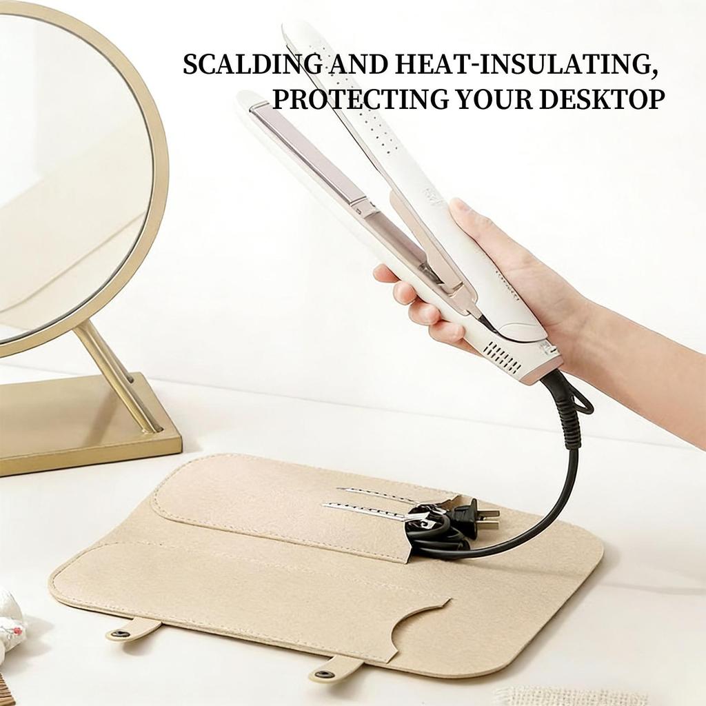 Heat Resistant Curling Iron Travel Case Hair Straightener Storage Bag Organizer Portable Styling Tool Pouch with Insulation Pad