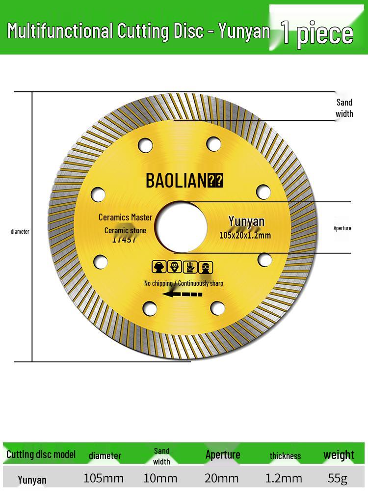 Marble & Ceramic Cutting Disc for Angle Grinders - Small Dry Saw Blade