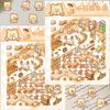 2PCS Little Bear Bakery Landscape Sticker Nostalgia Landscape Stacking Scene Hand Paintings Cartoon Skateboard Cafe Stickers