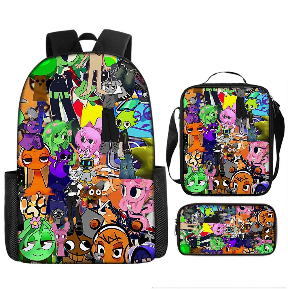 Sprunki Rhythm Box Backpack Primary School Third and Fourth Grades Lightweight Student School Bag