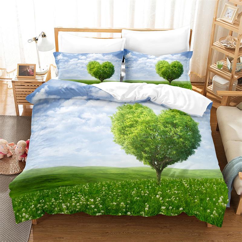 Creative Leaves Bedding Set Purple Tree Duvet Cover Set 3d Digital Printing Bed Linen Queen King Size Bedding Set Fashion Design