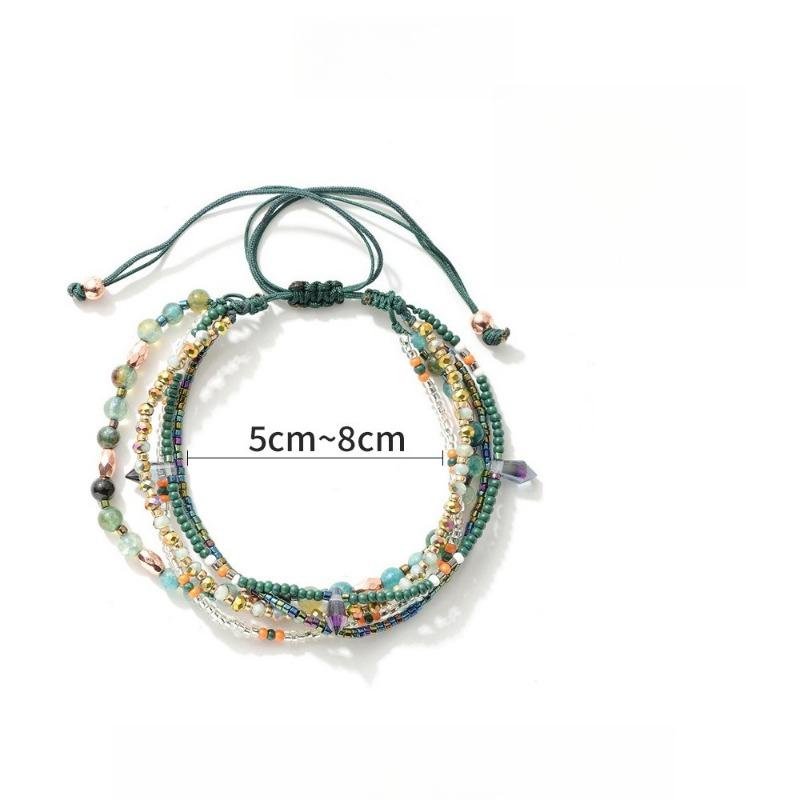 1PC Bohemian Style Rice Bead Bracelet, Hand-woven Bracelet, Women's Vacation Travel Versatile Bracelet, Ethnic Style Hand Jewelry