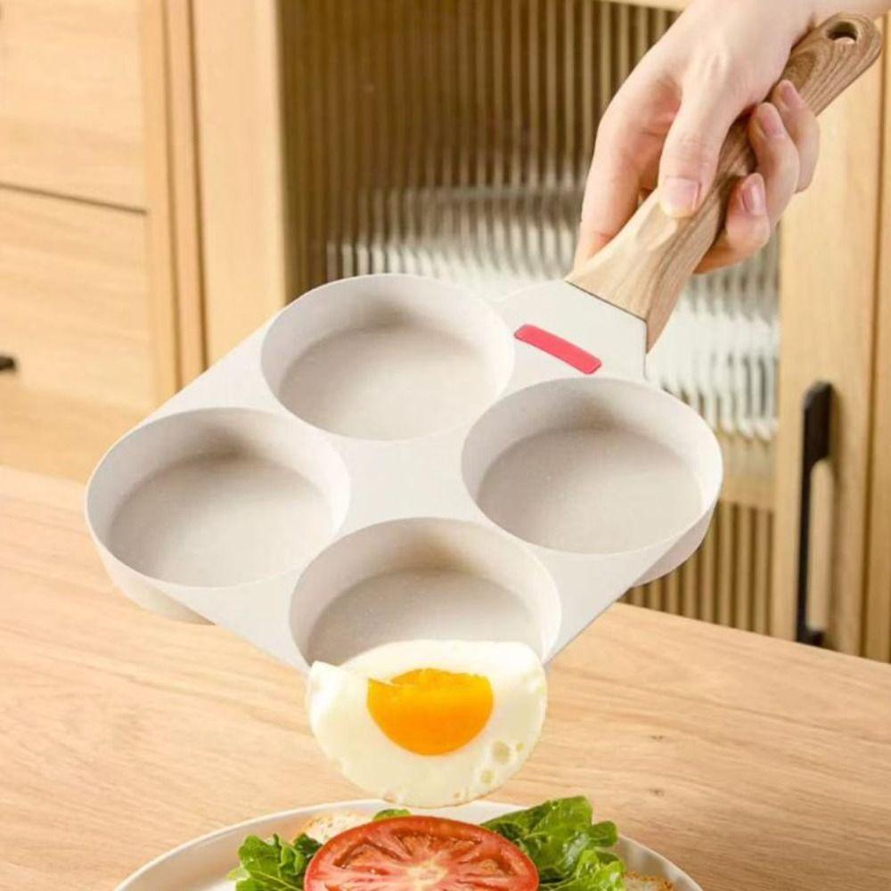 Non-stick Egg Pancake Pan Rapid Heating Omelette Skillet Cookware Four-hole Frying Pan  Breakfast
