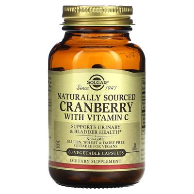 Solgar, natuurlijke cranberry met vitamine C, 60 plantaardige capsules