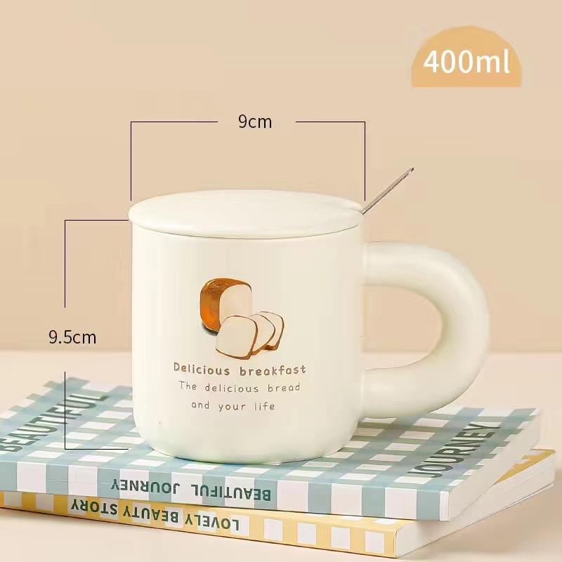 High Value Ceramic Water Cup Household Mug with Lid Cup Office Cute Birthday Gift Souvenir Cup