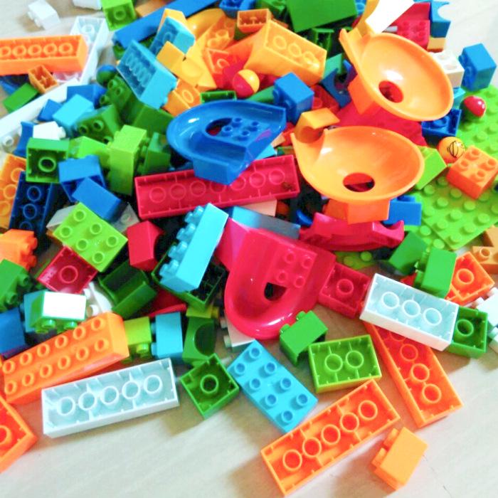 Lego-Compatible Marble Run Track Large Bricks, Toddler Educational Toy for Ages 3-6+