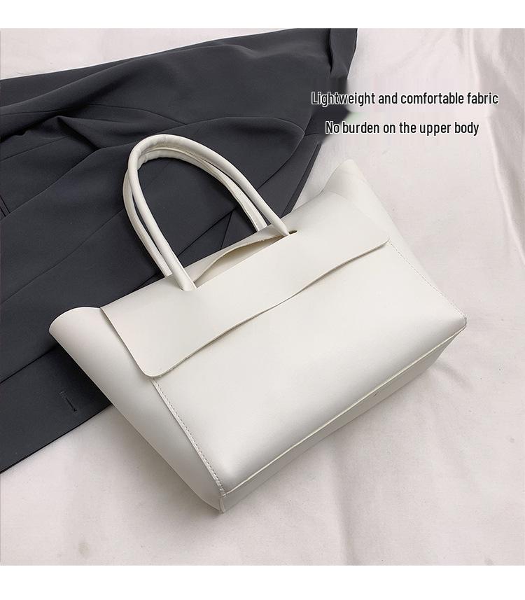 Modna damska torba typu tote na zakupy i do pracy, koreański styl retro, duża pojemność, 2025