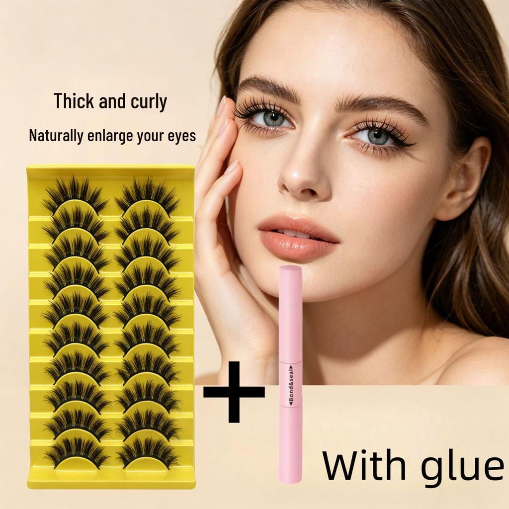 10 Pairs of 3D Fluffy Thick False Eyelashes - Natural Curling Style