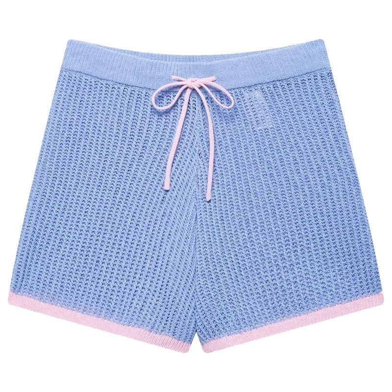 

Zaprha 2025 Лето Новые Популярные Шорты в Американском стиле во Французском стиле Тонкие с высокой талией Трикотажные Повседневные Шорты 3920261 Sky Blue L