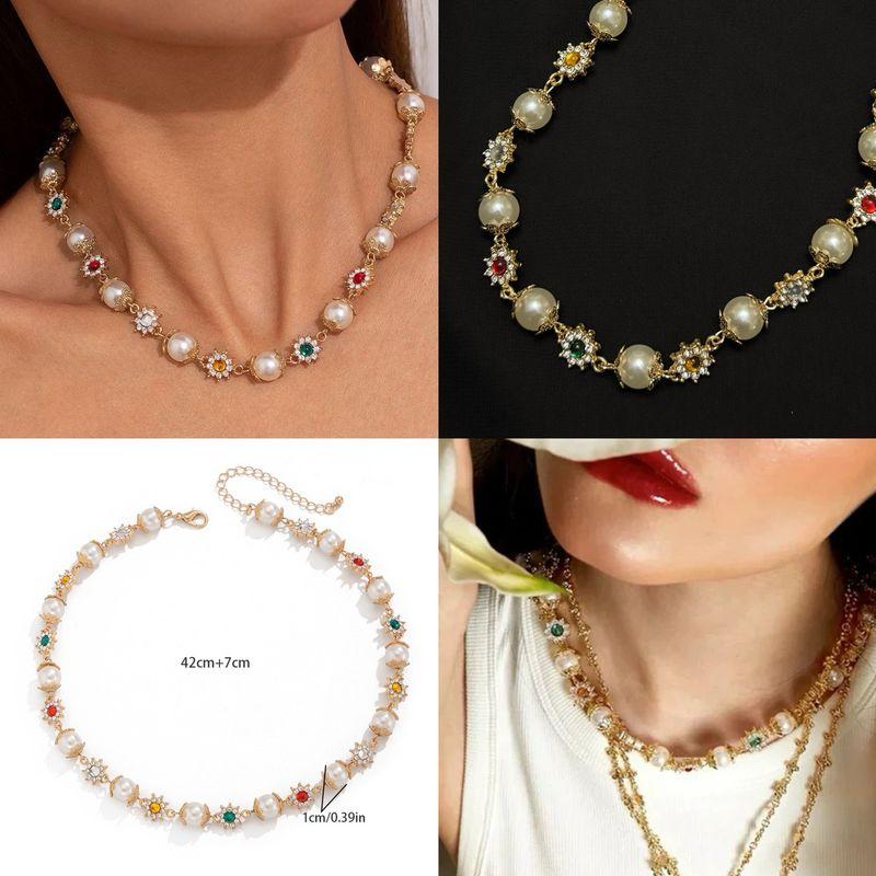 American Baroque Gold Cross Necklace Pearl Multi-Layer Twin Fashion Retro Fancy Sexy Sweater Chain