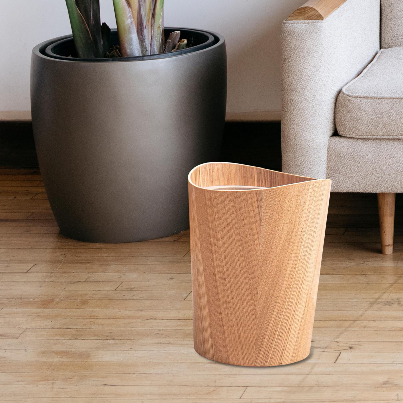 

Бытовой мусорный бак, кухонная мусорная корзина, декоративный деревянный мусорный бак, Light Walnut