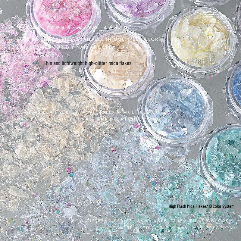 

Irregular High-Flash Translucent Mica Flakes for Nail Art Decorations