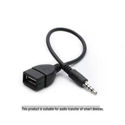 Conversor/Cabo de Gravação de Áudio AUX para Carro/Cabo de Dados IPOD, USB Fêmea para 3,5mm Macho