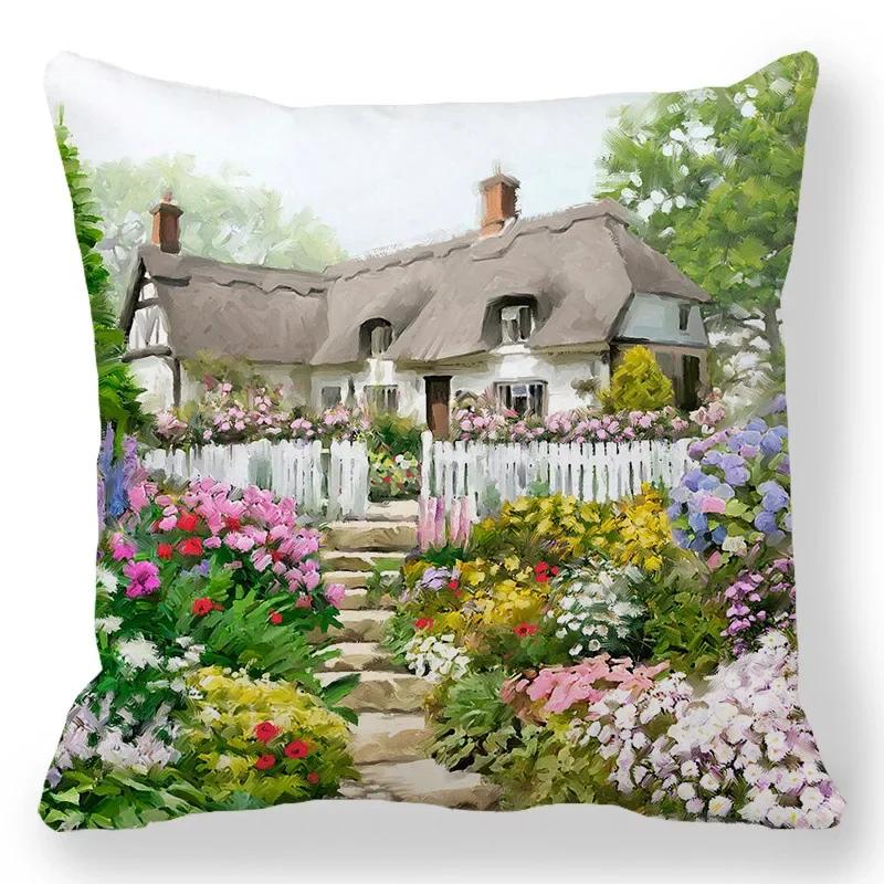 Home Bedroom Living Room Decorations Cushion Cover Santa Print Pillowcase New Year Christmas Decorations