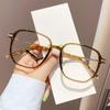 Glasses Frame Trendy Glasses Women'S Polygon Tr Flat Glasses Anti-Blue Light Glasses Frame Can Be Matched With Glasses Men'S Tj1418