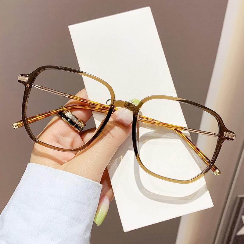Glasses Frame Trendy Glasses Women'S Polygon Tr Flat Glasses Anti-Blue Light Glasses Frame Can Be Matched With Glasses Men'S Tj1418