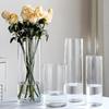Elegant Transparent Glass Vase for Home Décor – Large Straight Tube Design for Floral Arrangements