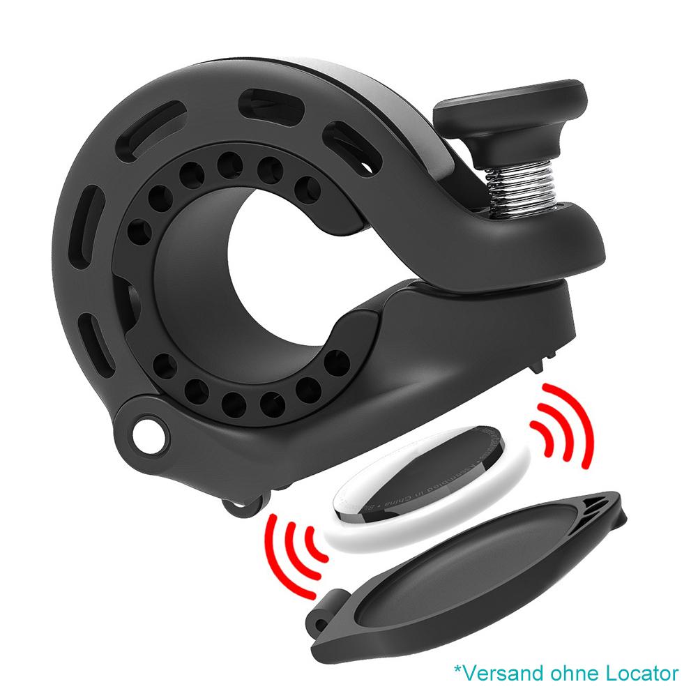 Bicycle Bell for Apple AirTag Aluminium Alloy MTB Cycling Horn Anti-Theft Airtag Case Bike Handlebar Bell for Road Bike Ebike nero