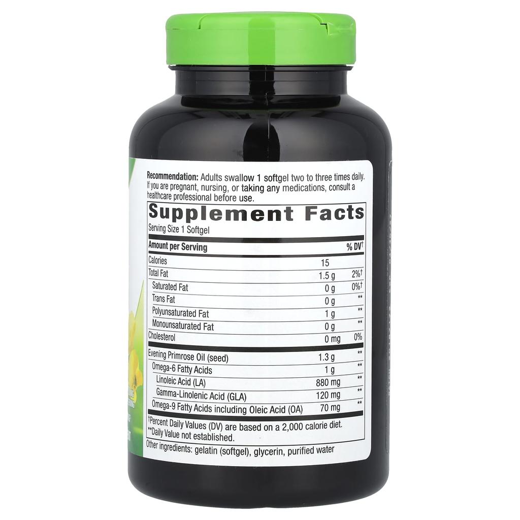 Nature's Way Evening Primrose Oil, Cold Pressed, 1,300Mg, 120 Softgels