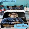 Custom Name Ed Sheeran music Bedding Set 3pcs, Bedding Set Including 1pc Duvet Cover And 2pcs Pillowcases for Bedroom, Dormitory Gift