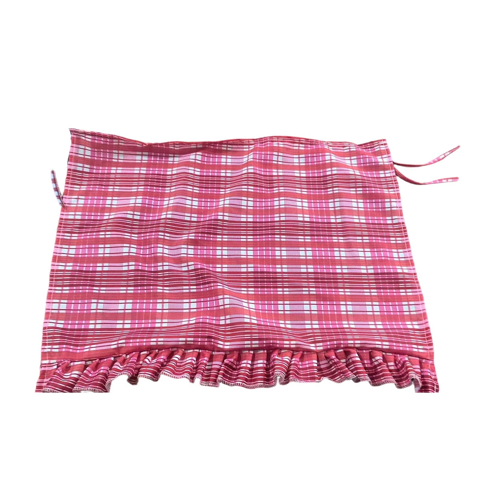 

Handmade Kitchen Oven Skirt Cover 76x54 5cm Adjustable Ties Oven Front Decorative Cotton Fabric Skirt with Ruffled Edge Durable Material винний