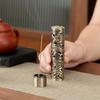 Alloy Cylindrical Incense Burner with Phoenix and Dragon Design for Indoor Sandalwood Offering to Buddha.