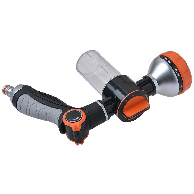 Push-Pull 8-Function Foam Water Sprayer & High-Pressure Car Wash Gun E18