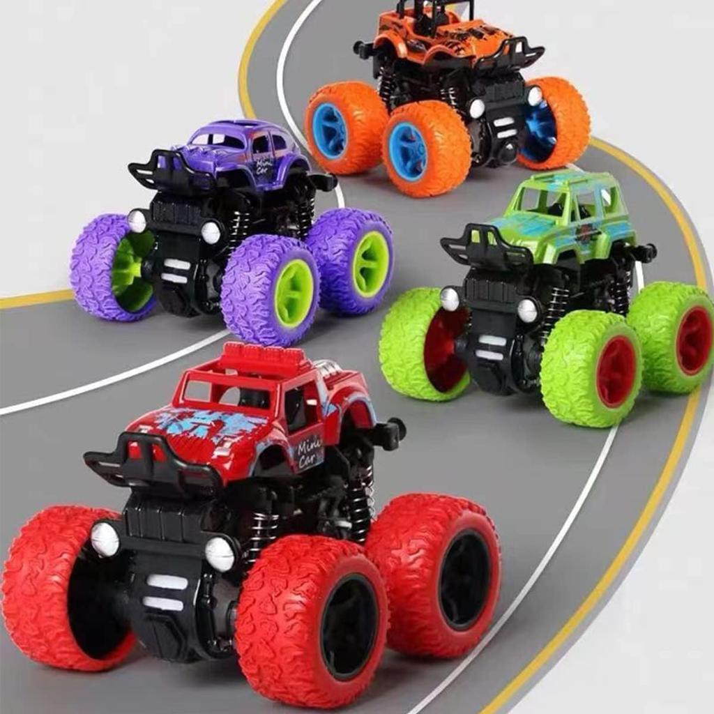Monster Truck Toys, Friction Powered Monster Trucks for Boys, Push and Go Vehicles Toy for Kids, Inertia Vehicle, Stunt On-Road Vehicle, Great for