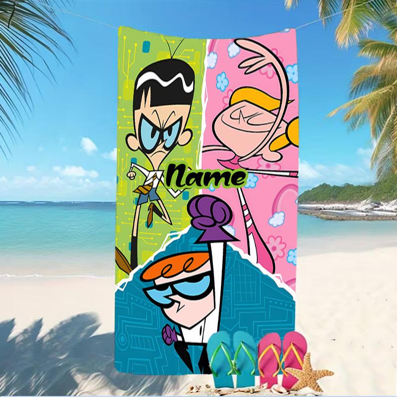 Customizable personalized beach towels Dexter's Laboratory themed designs.Suitable for the beach, yoga, sports;ideal as beach accessories