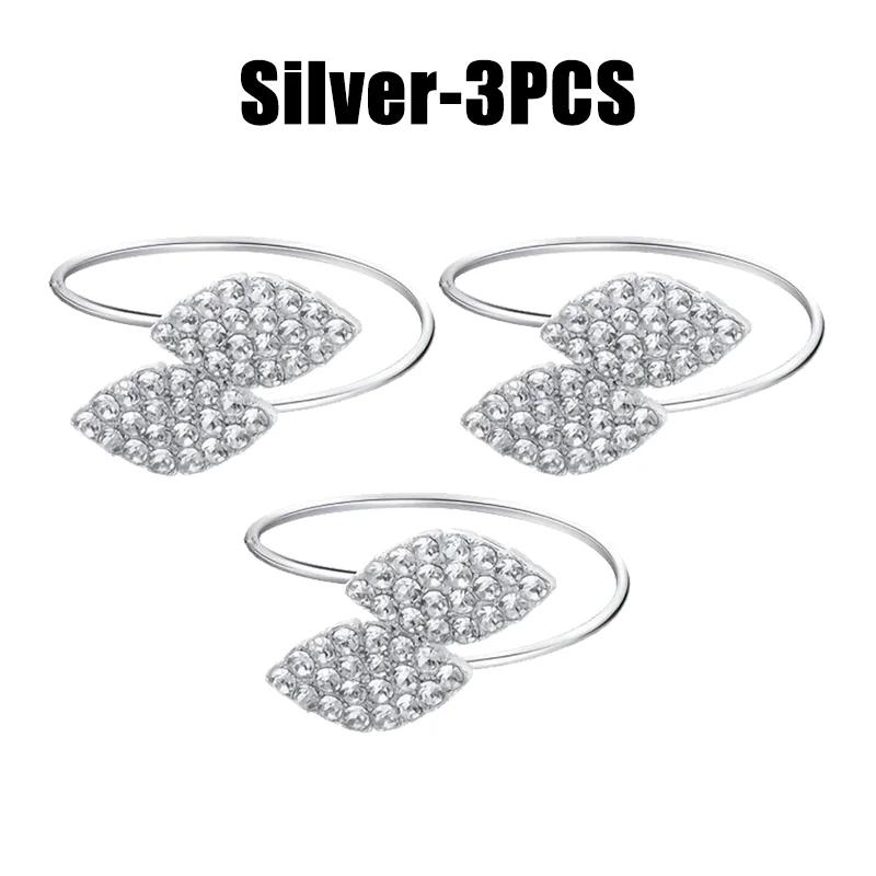 1-50PCS Leaves Napkin Rings Elegant Gold Sliver Leaf Napkin Buckles Holder for Birthday Wedding Party Dinner Table Decor