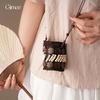 Bohemian Ethnic Style Geometric Wooden Bag Necklace Accessories Women's Sweater Chain Item