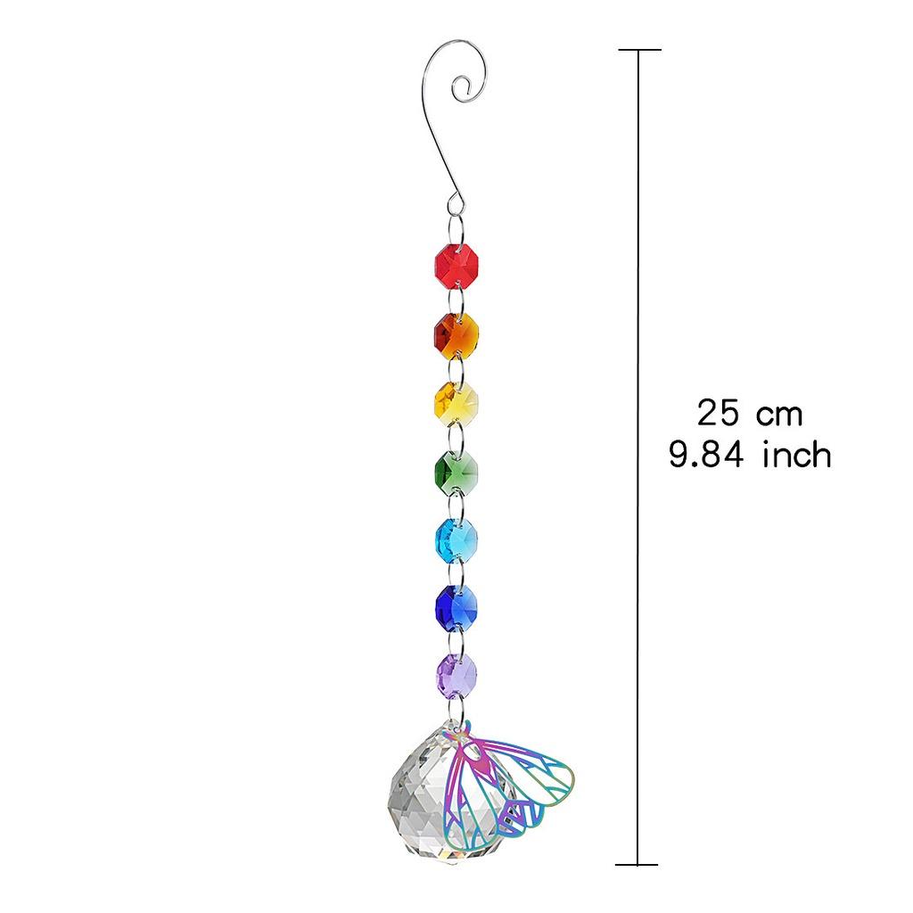 Rainbow Octagonal Faceted Crystal Beads For Diy Apparel Crafts Iridescent Hollow Butterfly Hanging Ornament Beads