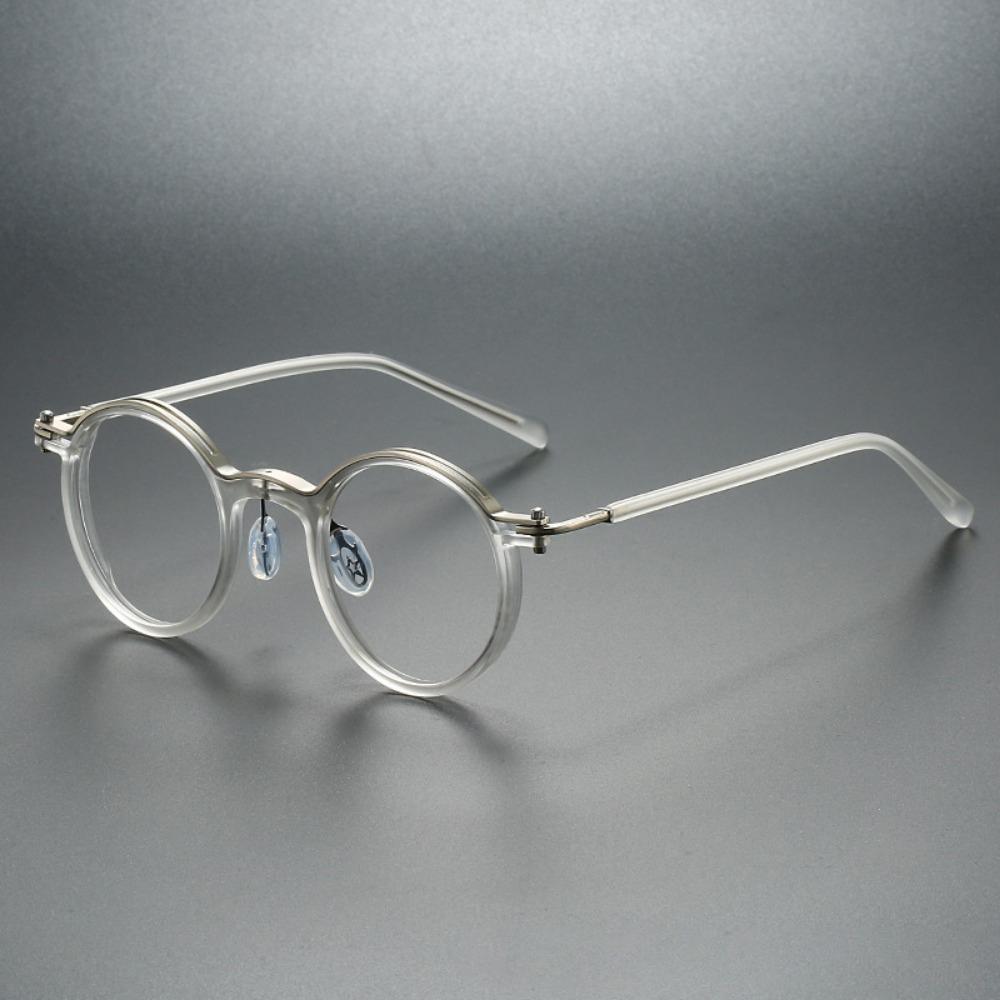 Retro Luxury Round Frame Metal PC Glasses Ultralight Unisex Fashion Eyewear Brand Design