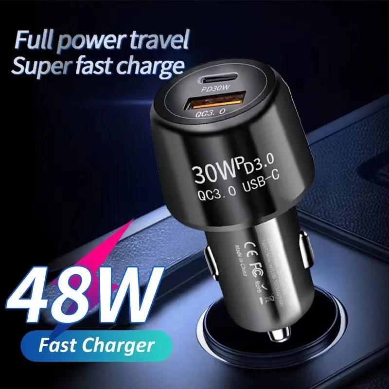 48W PD Car Charger USB Type C Fast Charging Auto Phone Charger Adapter Quick Charger 3.0 for IPhone IPAD Xiaomi Huawei Samsung