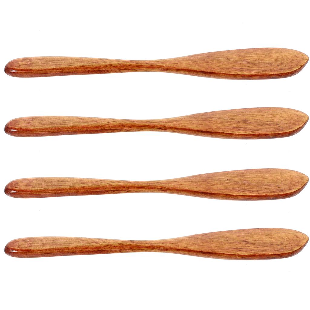 4 Pcs Phoebe Jam Knife Wooden Butter Cream Home Kitchen Supply Spreader Bread Child