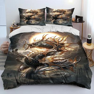 3D Retro Draak Geprinte Beddengoed Sets Prachtige Beddengoed Set Dekbedovertrek Beddekenset Beddengoed Set Luxe Verjaardagscadeau