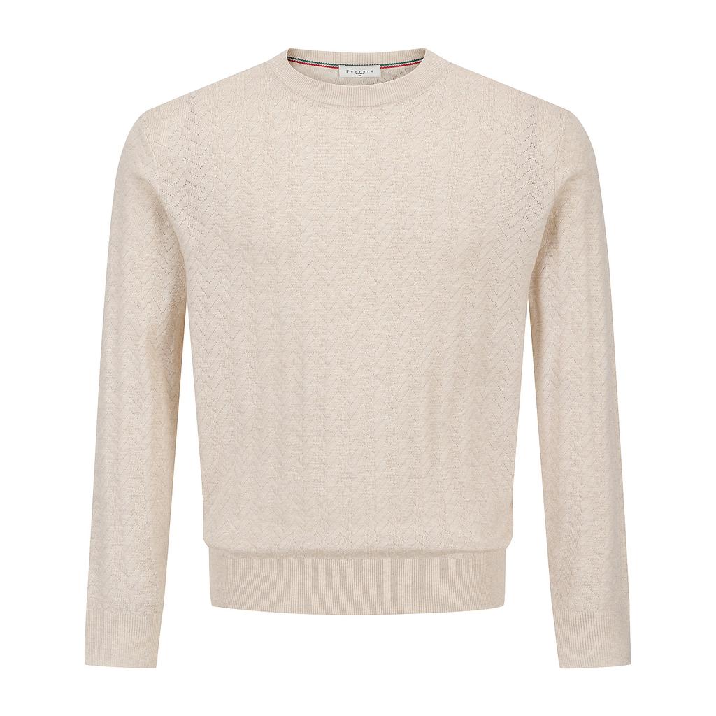 FERRAROMILANO Chevron Round Knit L/Beige (Am0Gtsr10151)