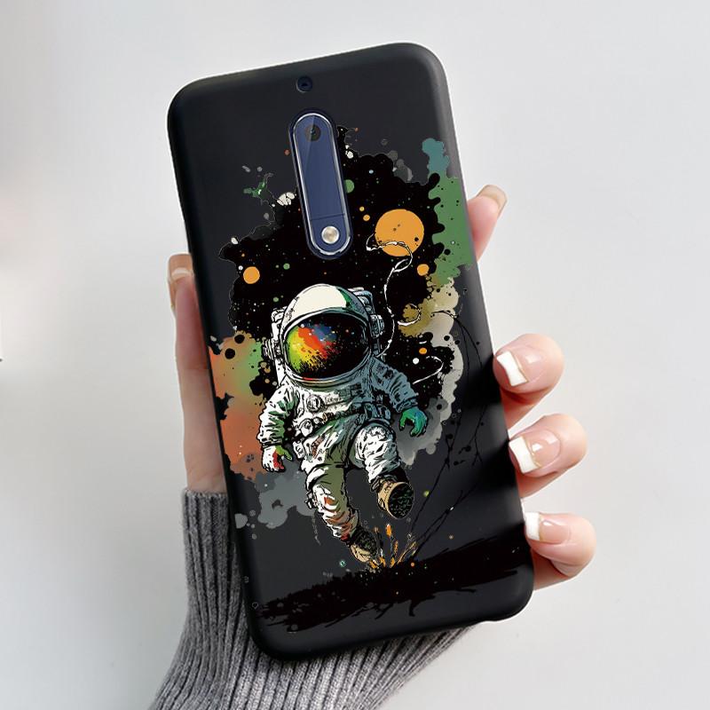 Casing For Nokia 5 Aesthetic Fashion Cute Cat Cartoon Black Soft TPU Phone Case For Nokia 5 Cover TA-1053 TA-1024 Housing Bumper
