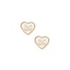 Classic Double C Logo Retro Heart Shape Metal Earrings Women's Gold