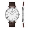 Tissot Leather Strap White Dial Men's Fashion Watch T063.409.16.018.00