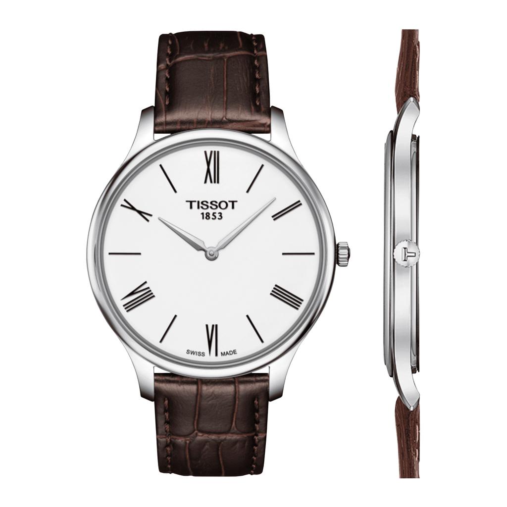 Tissot Leather Strap White Dial Men's Fashion Watch T063.409.16.018.00